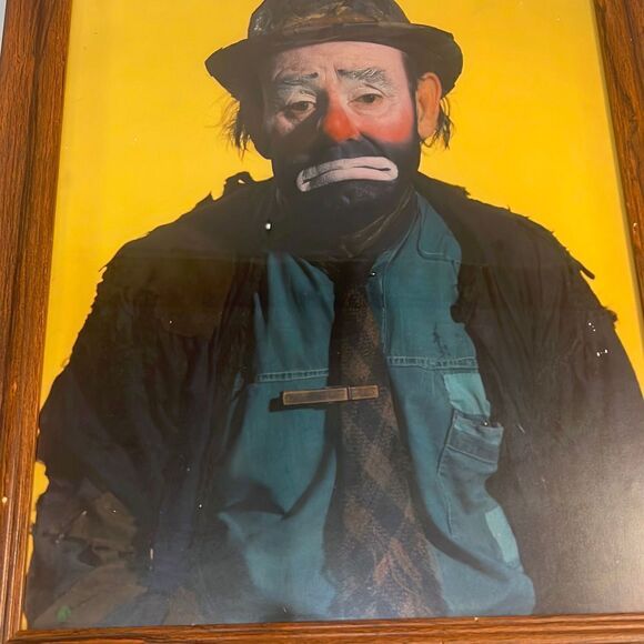 ‎Sad clown wood framed portrait - Picture 2 of 7